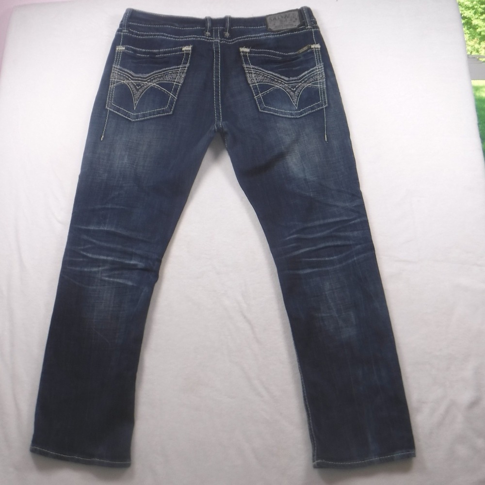 Salvage Havoc Slim Straight Jeans Mens 34 Dark Wash Buckle Exclusive SLVG 23-460